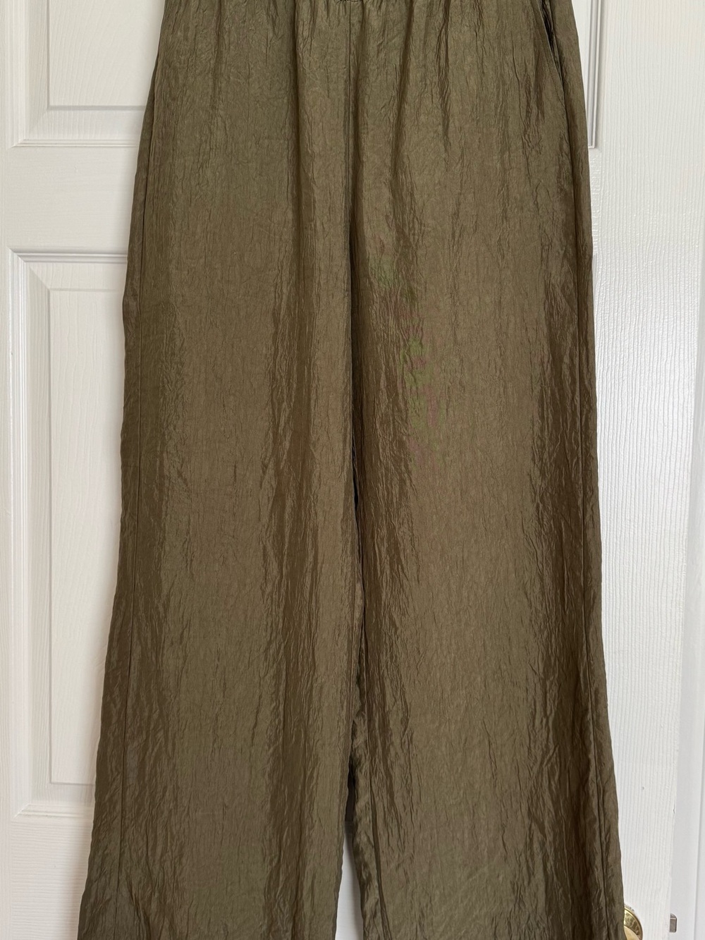 J. Crew Stratus Olive Green Wide Leg Pant Like New